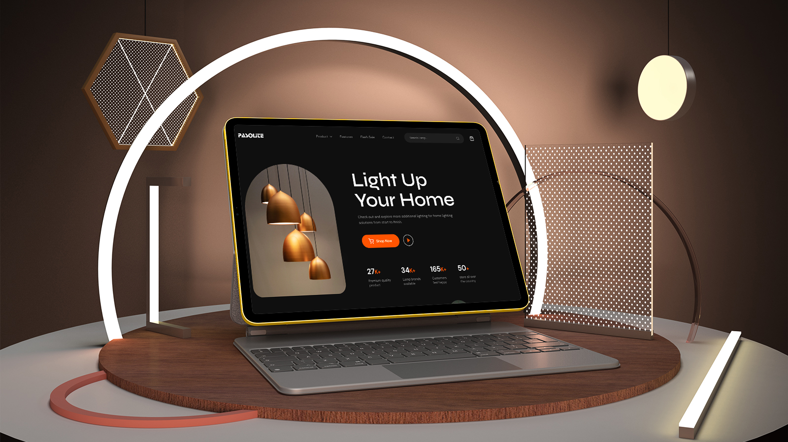 Mobile, Product application, Website displaying vibrant colours and modern design